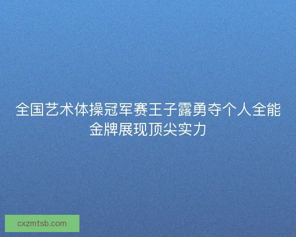 全国艺术体操冠军赛王子露勇夺个人全能金牌展现顶尖实力